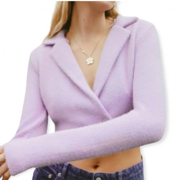 Zara | Blogger’s Favourite Purple Crop Jacket - Picture 3 of 10
